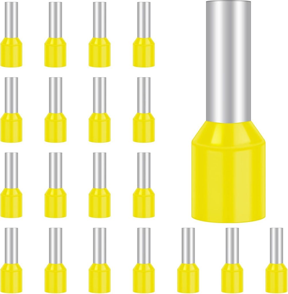 100 Stück Aderendhülsen 10mm?, Hanibos Aderendhülsen set Kabelendhülsen Isolierte Aderhülsen für Drahtverbindung(10mm?x12mm) 6mm? 100 Stk