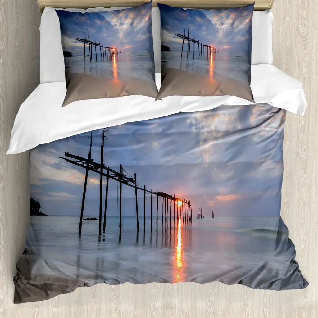 Sacco Piumino 155x220 Paesaggio Tramonto - ABAKUHAUS Design Moderno