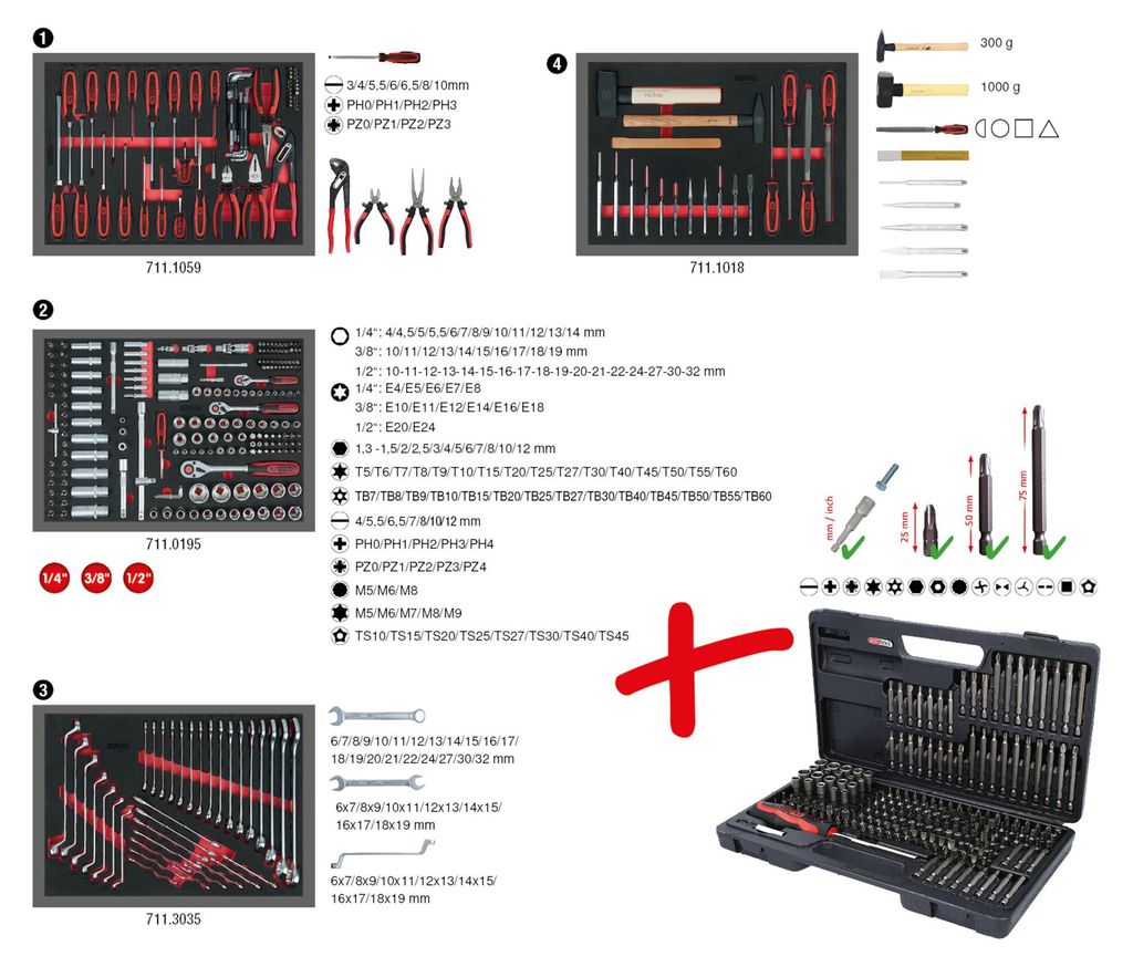 KS Tools 713.0515, Chrom-Vanadium-Stahl, 21,8 kg, 515 Werkzeug