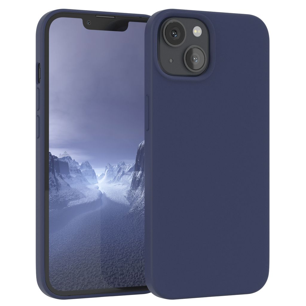 EAZY CASE Silikonhülle für Apple iPhone 13 Silikon Backcover Schutz in Blau