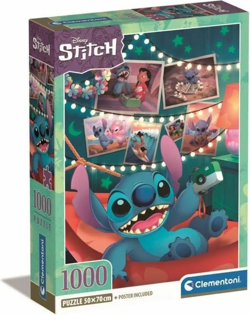 Puzzle 1000 pièces Stitch Clementoni sans reflets carton robuste