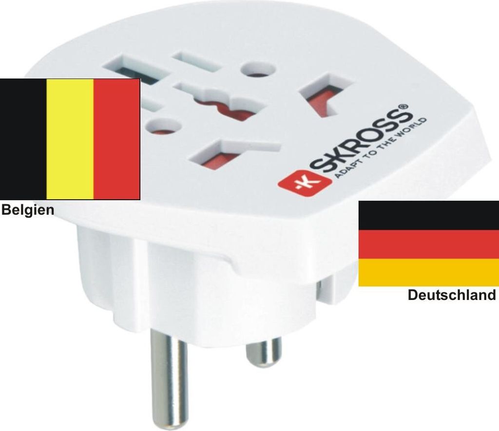 Reiseadapter Deutschland auf Belgien - Skross 1.500211 Reisestecker