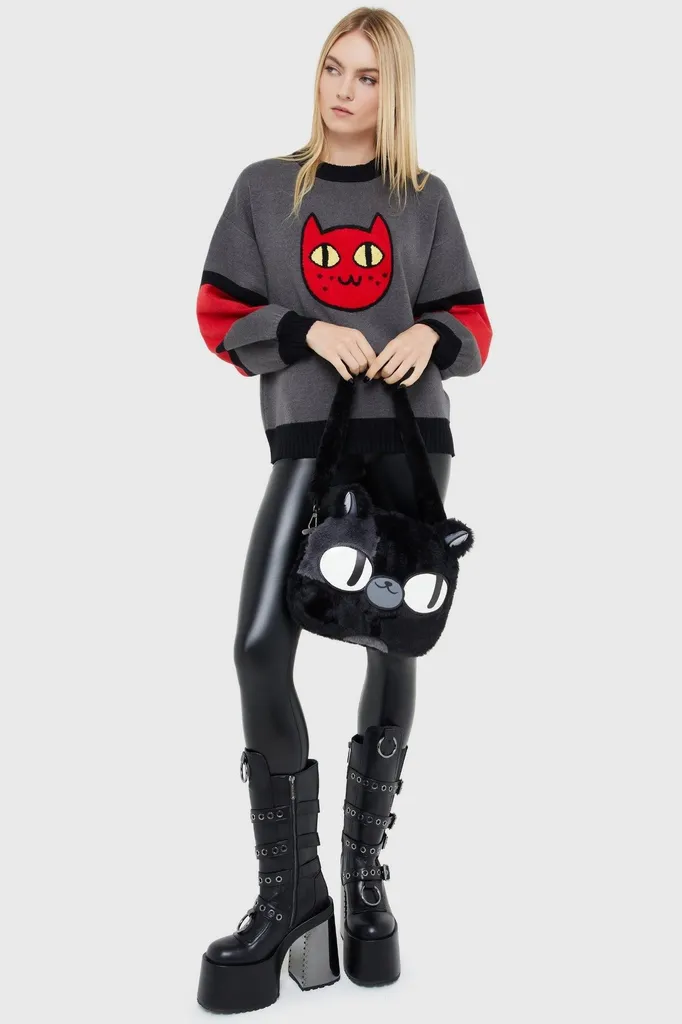 Sac à main chat noir KILLSTAR Cake Kitty pour soirée et look gothique