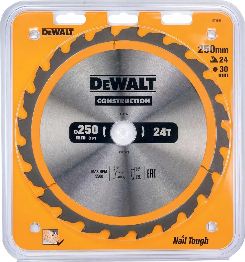DeWalt DT1956-QZ Lama 250mm Z24 - Speciale Calcestruzzo e Legno
