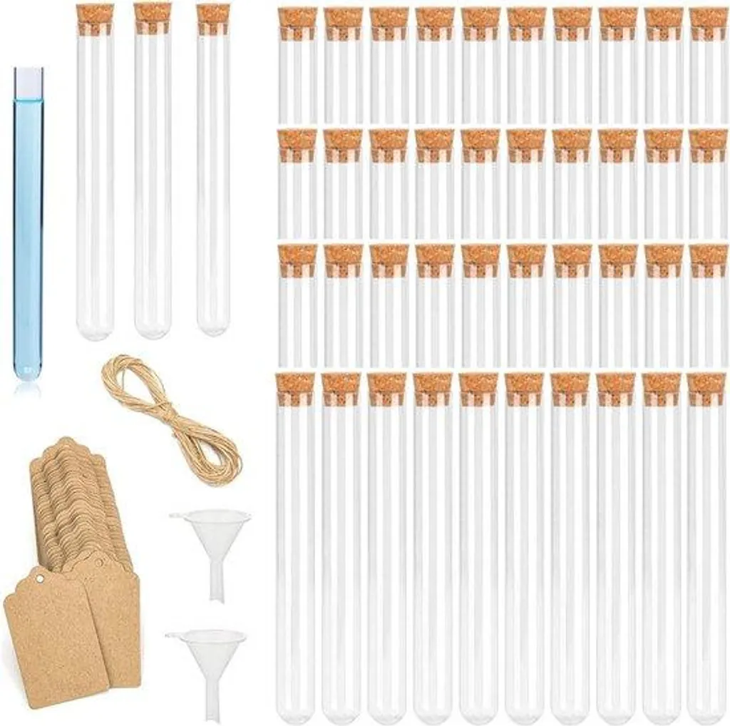 Tubes à Essai Transparents Incassables 20ml avec Kit de Fixation Complet