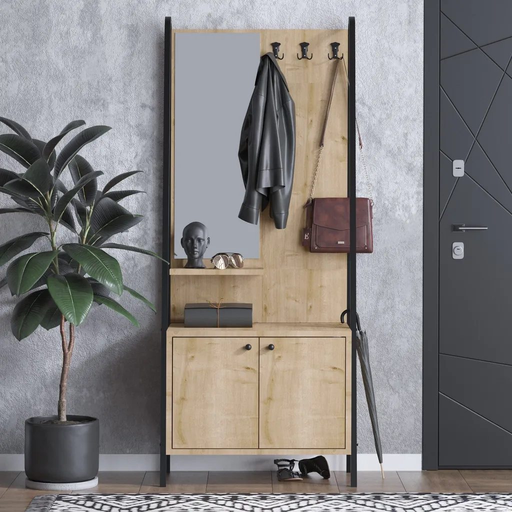 Skye Decor Lumi Dec0145 Vestiaire d'Entrée en Chêne 74 x 35 x 170 cm
