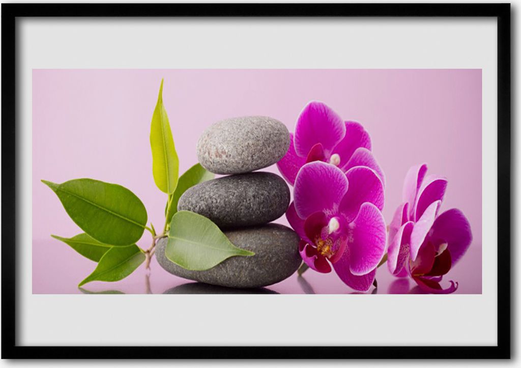 Bild 70x50 MDF-Rahmen Wandkunst Orchidee Orchidee Blumen