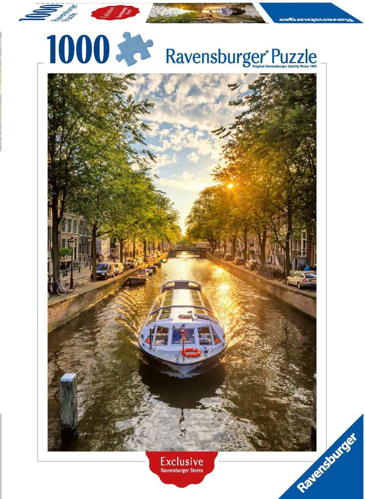Ravensburger Puzzle Amsterdam Grachtenboot 1000 Teile Puzzle