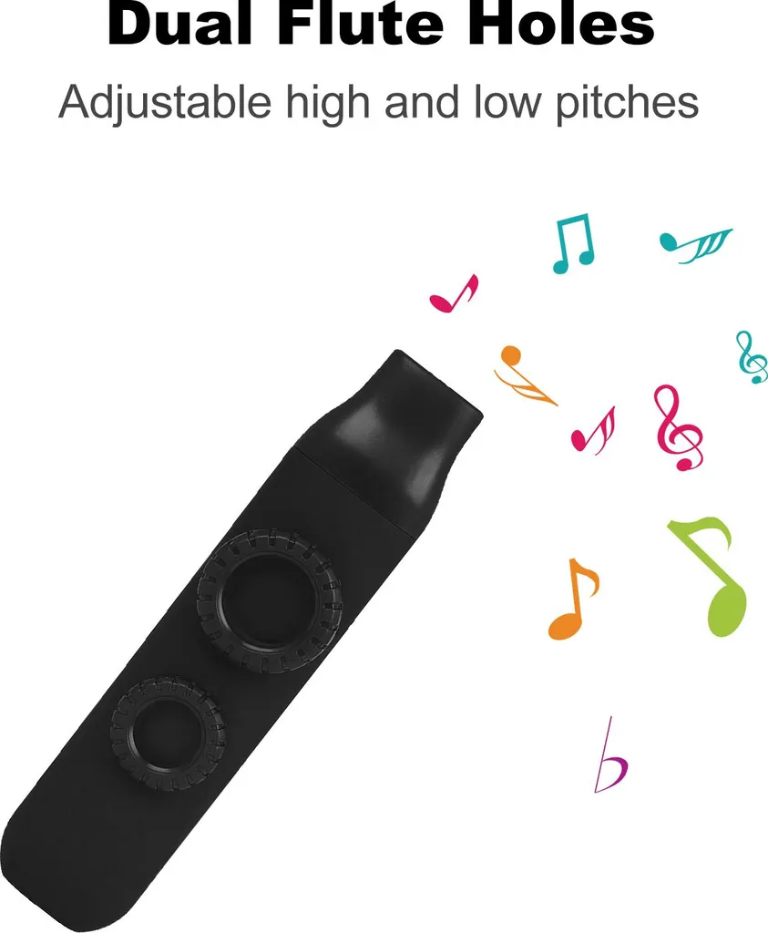 Kazoo a Doppio Foro Regolabile per Musicisti - Set con 10 Membrane