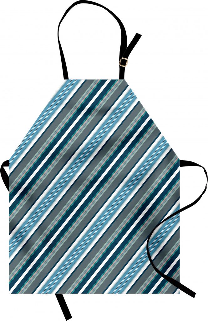 ABAKUHAUS Gestreift Kochschürze, Marine-Retro Art-Diagonalstreifen-Muster-moderner Grafikdesign-Bild-Druck, Farbfest Höhenverstellbar Waschbar Kl...