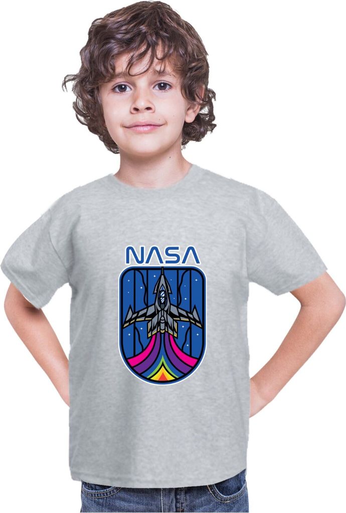 Kinder T-Shirt Nasa Space Theme Nasa 008, 12-13 Jahr - 152 / Grau