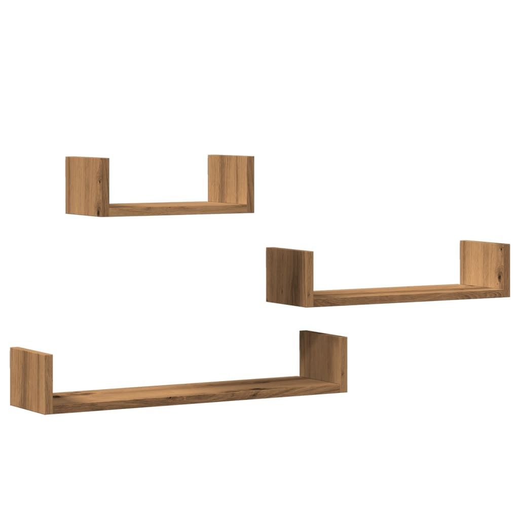 Möbel Wandregal - Hängeschrank für Küche, Bad -e 3er-set - multifunktional& Moderne - Artisan-Eiche Holzwerkstoff - Wandregale CLORIS7182853