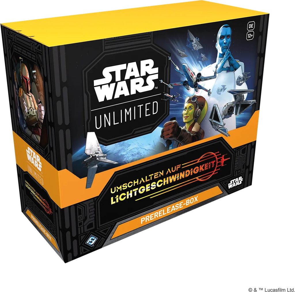 A product box for a Star Wars: Unlimited trading card game prerelease.