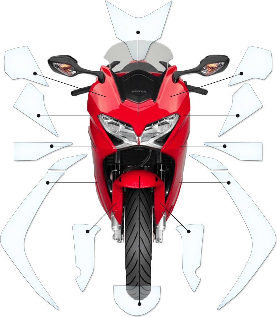 Lackschutzfolie Steinschlagschutz passend für Honda VFR 800 F RC79 2014-2017