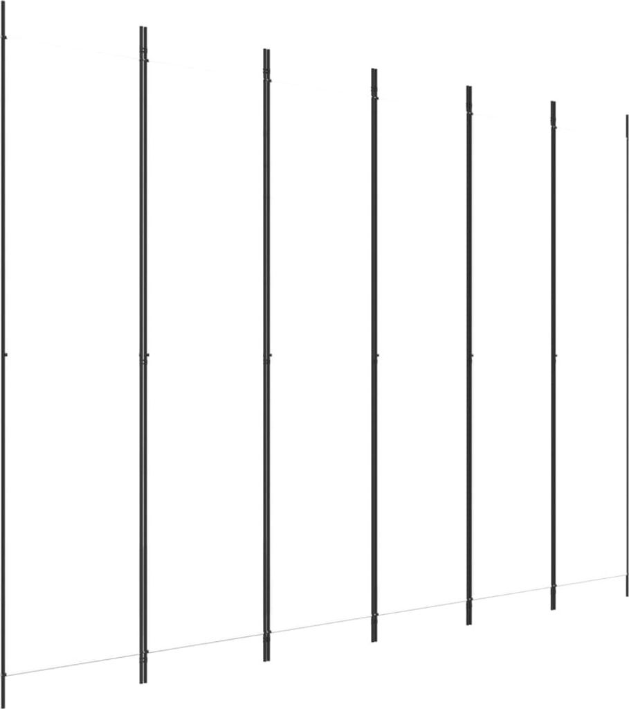 A series of tall, thin, black poles arranged in a row against a white background.