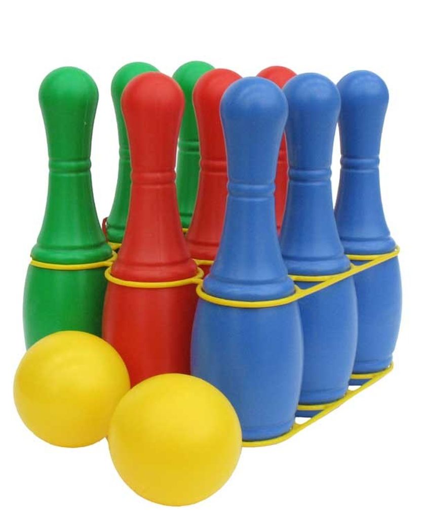 Spielzeug outdoor Kegel Simba Kegelspiel mit Halterung Kegeln Bowling 