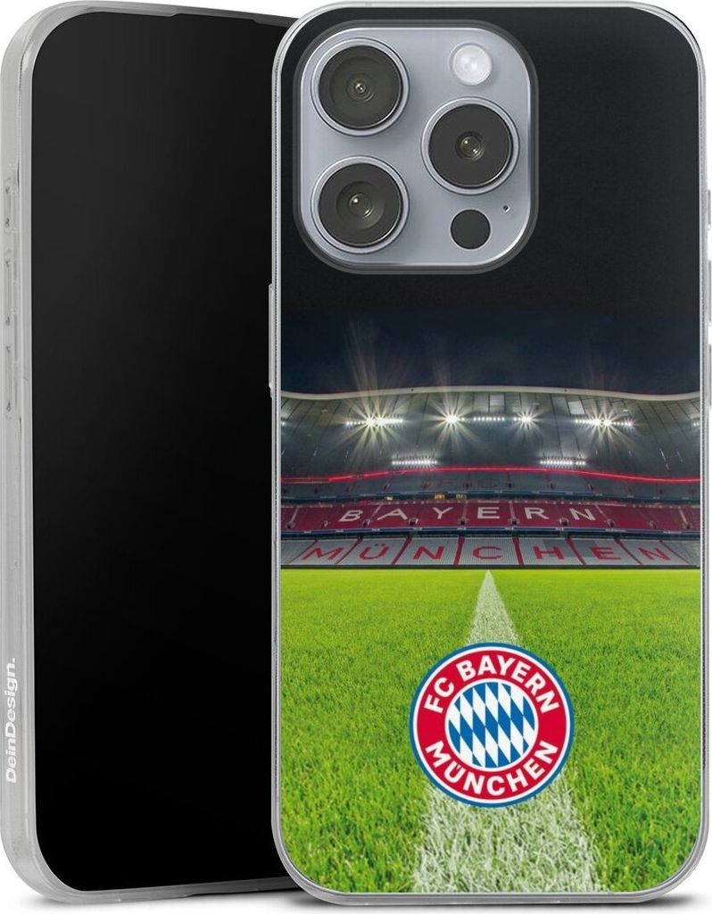 DeinDesign Slim Hülle für Apple iPhone 16 Pro Silikon Case Ultra Dünn Handyhülle FC Bayern München FCB Stadion