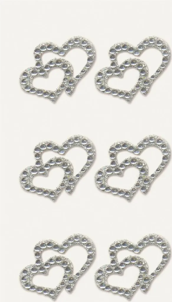 Stickers Strass en Relief Motif Cœurs pour Customisation Créative DIY
