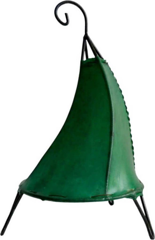 Orientalische Lampe Hennalampe marokkanische Lederlampe Tischleuchte Stehleuchte Henna Tissir einfarbig 35-38 cm, grün