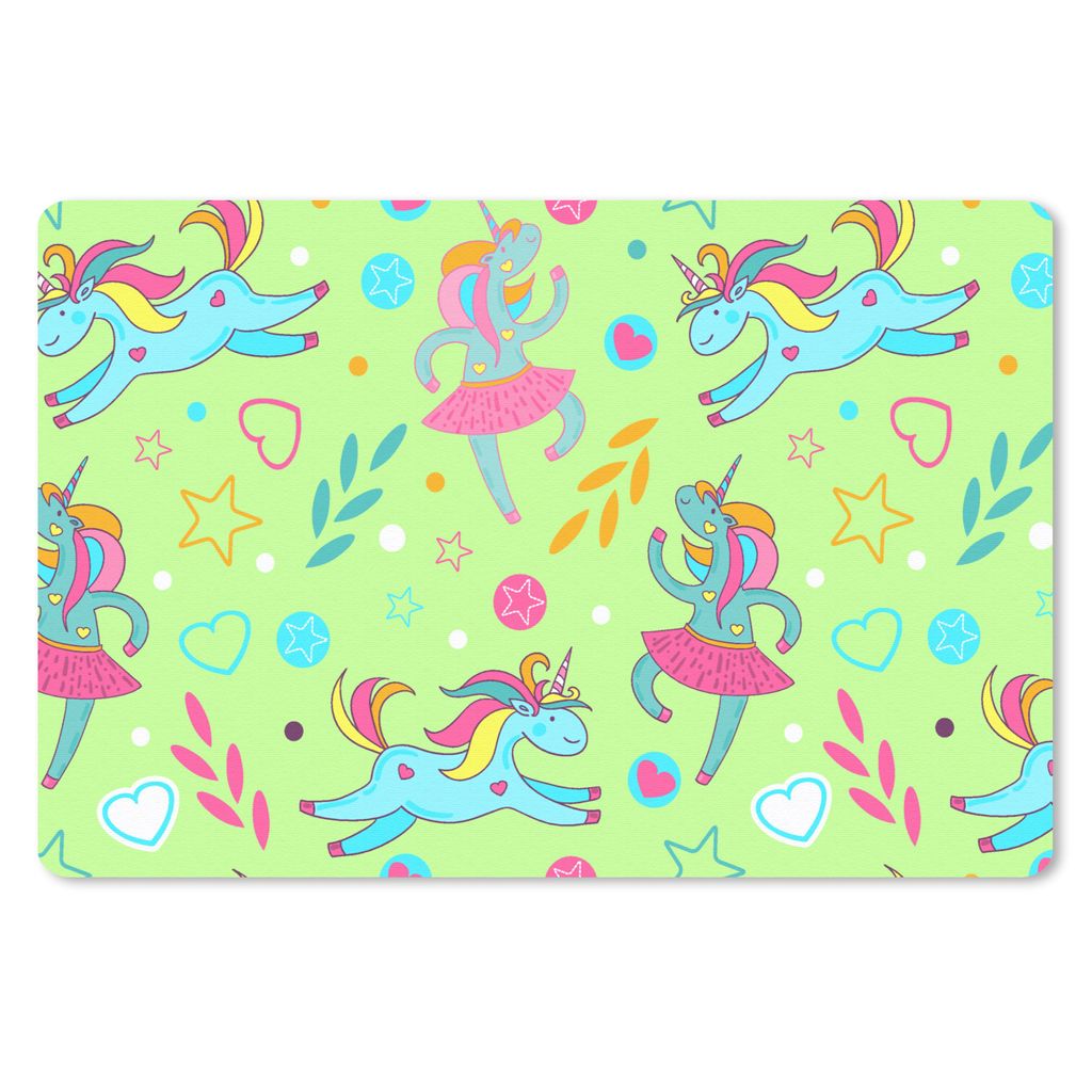 MuchoWow Mauspad Mousepad Ballerina - Einhorn - Muster - Regenbogen 27x18 cm - Mousepads - Maus Mat - Pad - Mausunterlage - Büroartikel - Desk M...
