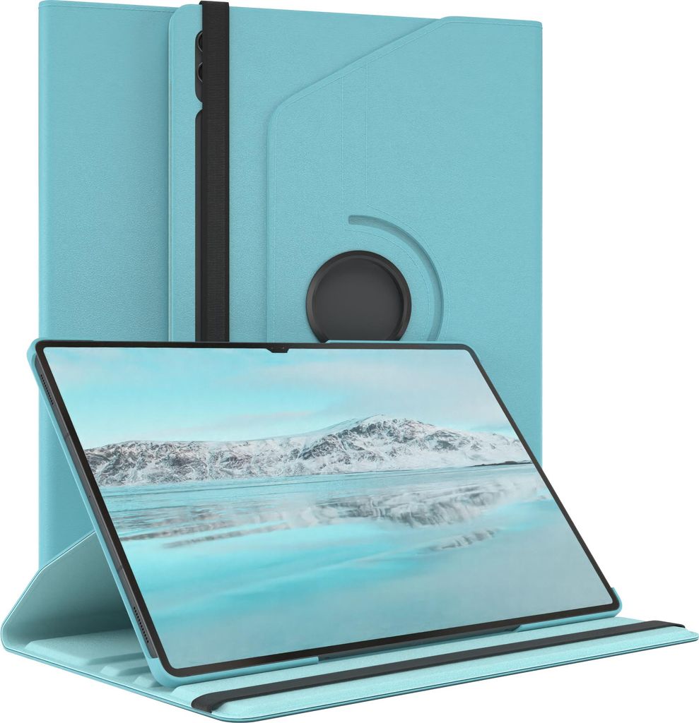 EAZY CASE - Tablet Hülle für Samsung Galaxy Tab S10 Ultra Schutzhülle, Tablet Case 360° drehbar in Blau
