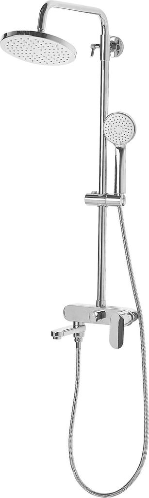 BELIANI Duschsystem Silber mit Kopf und Handbrause Set Modernes Design