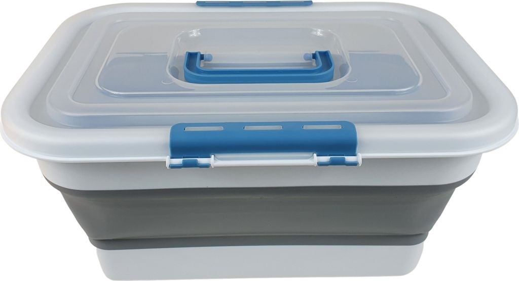 Sesua Faltbare Kunststoffbox mit Deckel 18L Aufbewahrung Camping Haushalt Hobby