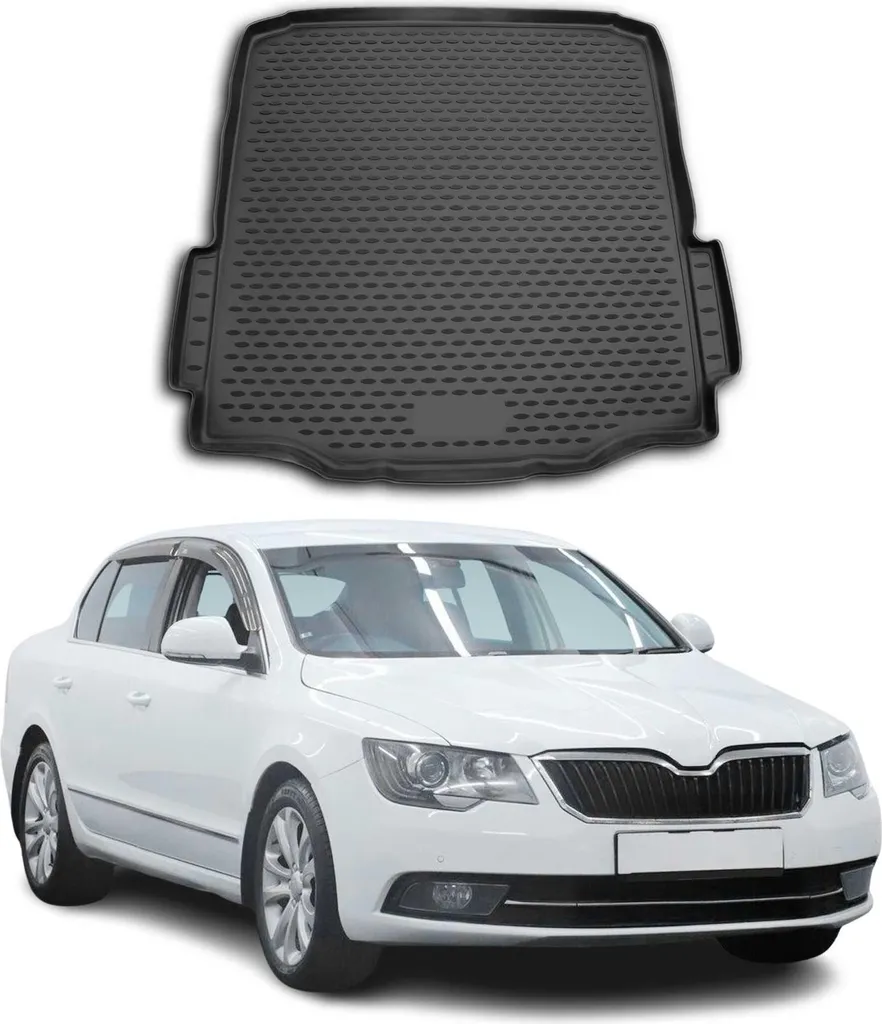 Tappetino Bagagliaio Skoda Superb 2008-2015 Gomma TPE Su Misura