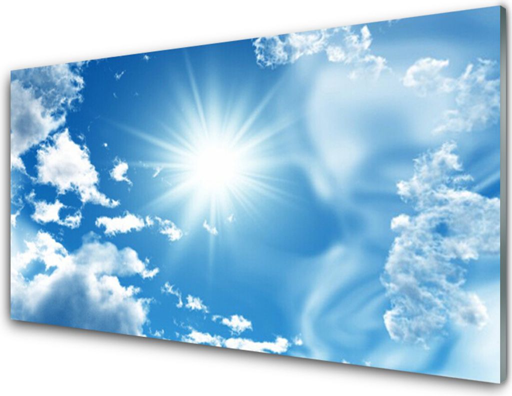 Küchenrückwand aus Glas 100x50cm Spritzschutz Himmel Sonne Landschaft