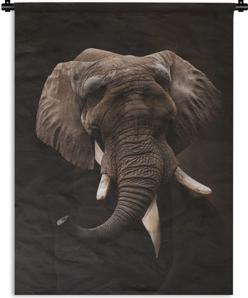 MuchoWow Wandteppich Wandbehang Gemälde - Elefant - Alte Meister 90x120 cm Tapisserie Dekoration Wandtuch - Wanddeko