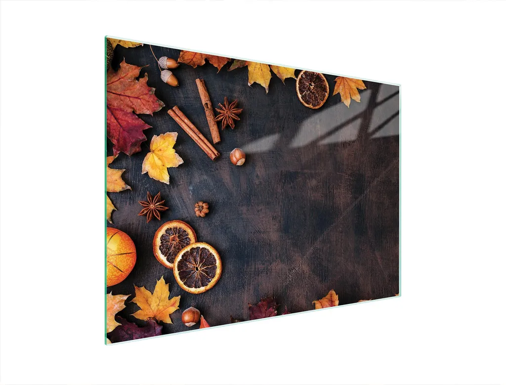 Tagliere Vetro 40x30 Foglie | Piano Lavoro Antibatterico Professionale