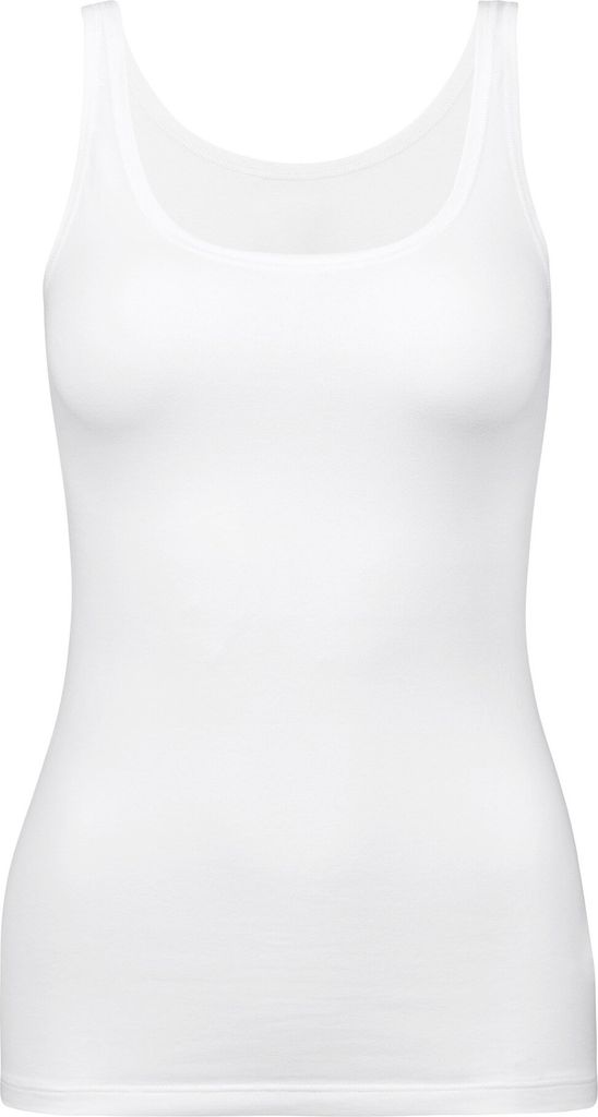 CALIDA Damen Top - Natural Comfort, Unterhemd, Tank Top, Jersey, einfarbig Weiß M (44/46)
