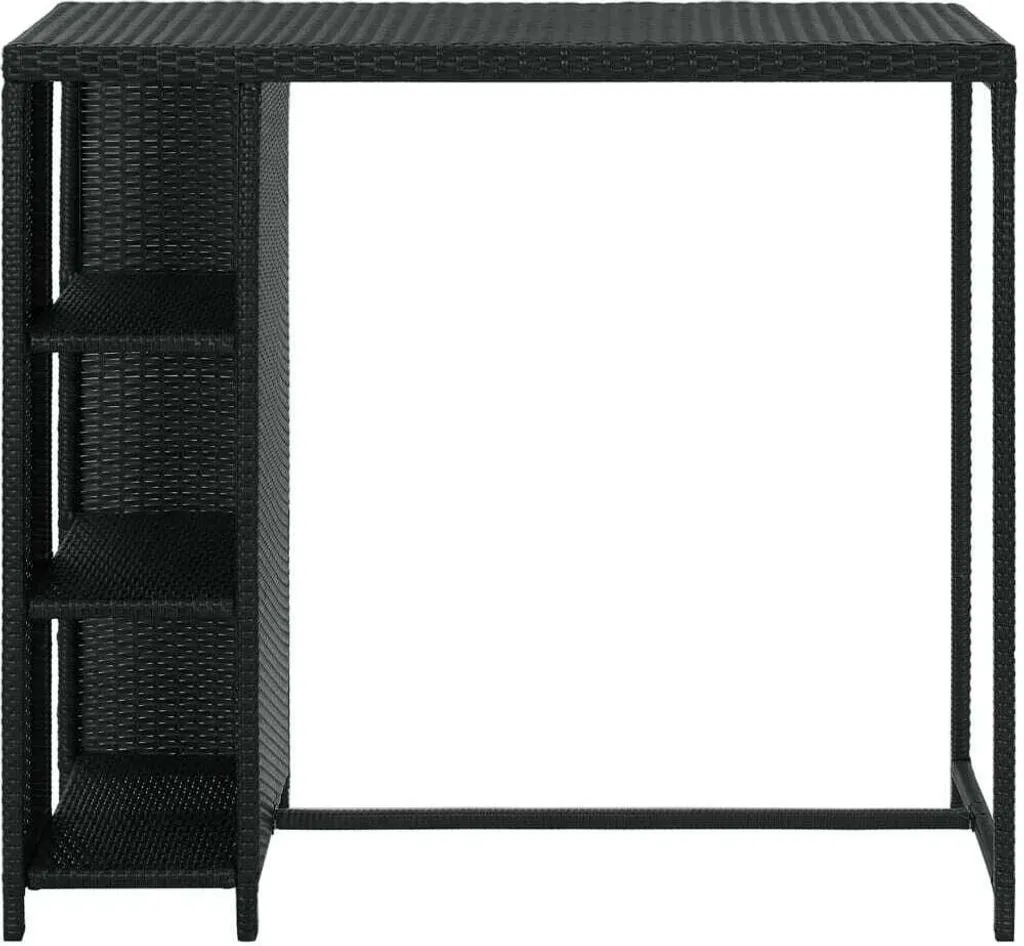 Bancone Bar Moderno vidaXL 120x60cm Poly Rattan Nero - Design Esterno