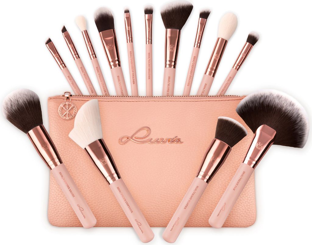 14-tlg. Set: Make-Up Pinsel 'Essential Brushes' in Rosé Golden Vintage - Vegan