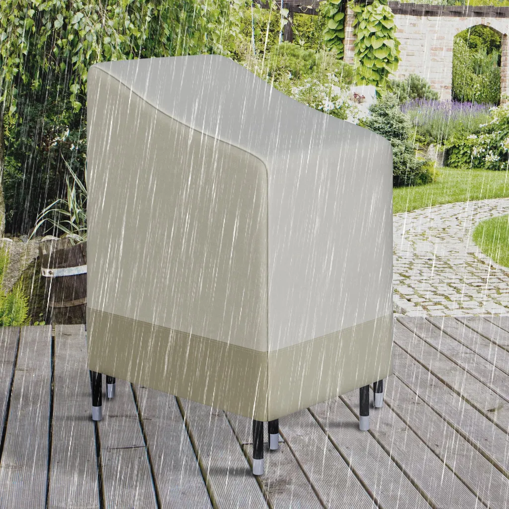 Housse pour Ranger 6 à 8 Chaises de Jardin Empilées Bache Protection