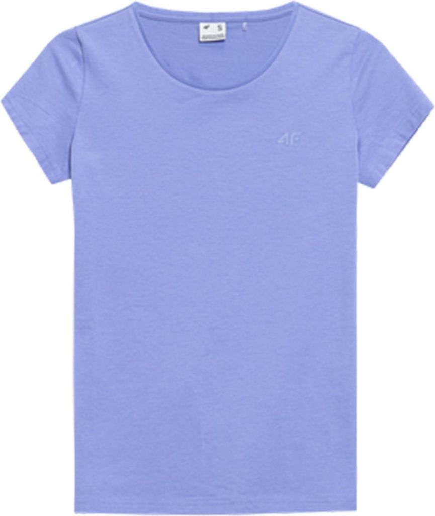 4F Damen T-Shirt Macel, Baumwolle, Kurzarm, Denimweiß, XXL