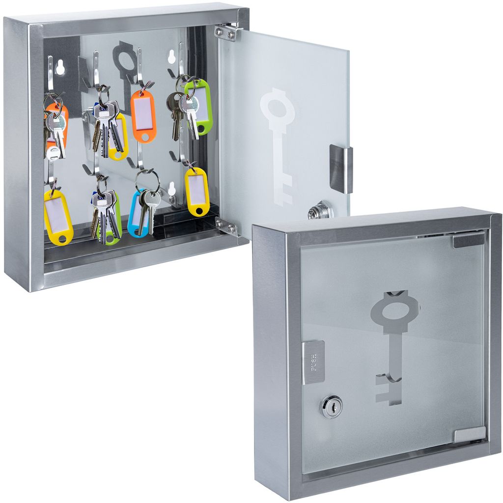 Schlüsselschrank aus Edelstahl Schlüsselbrett Produktbild 