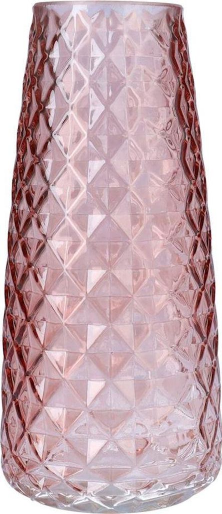 INNA-GLAS Blumenvase AMALFRIED mit Rautenmuster, Altrosa, Produktbild 