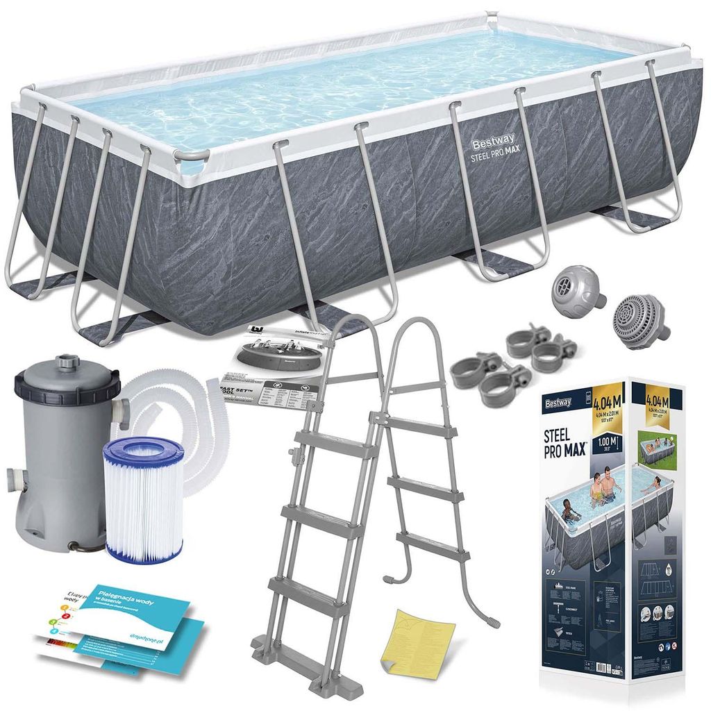 Piscina Steel Pro Max Marble 4,04 x 2,01 x 1 m - 56721 Immagine del prodotto 