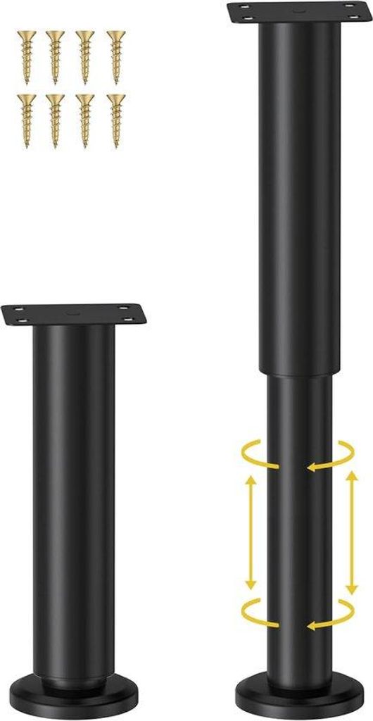 Famanu Möbelbeine verstellbar 18–33 cm - stabile Unterstützung für Bett, Schrank, Tisch und Stuhl