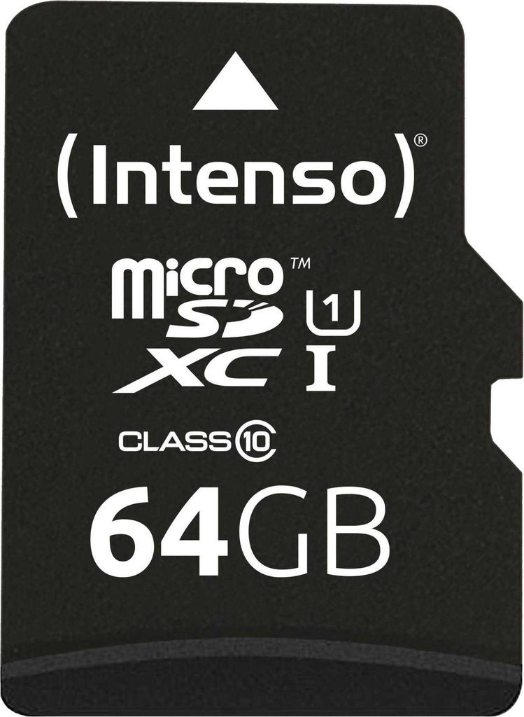 SD MicroSD Card 64GB Intenso SD-HC UHS-I retail Produktbild 