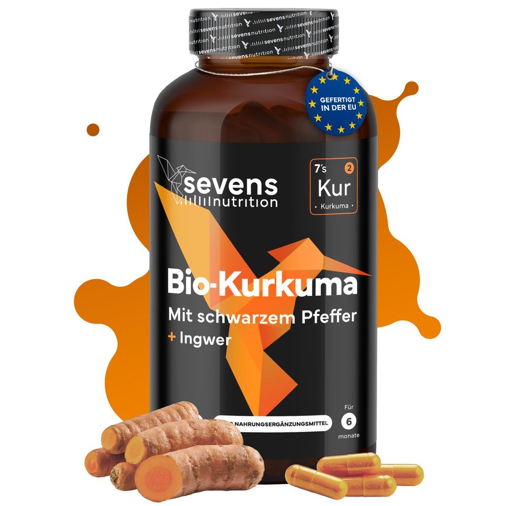 Kurkuma Kapseln mit Ingwer und Pfeffer 365 Kapseln – Sevens