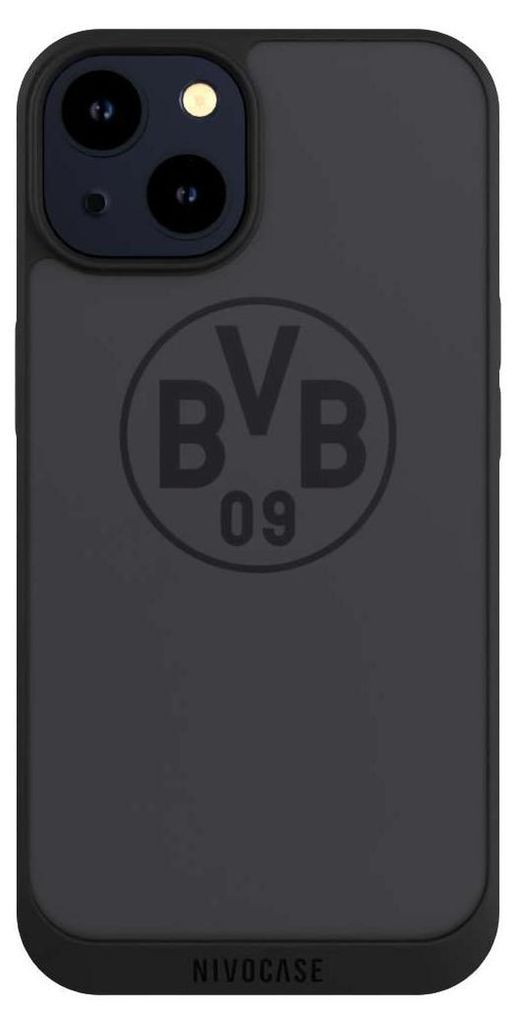 NIVOCASE Handyhülle für Apple iPhone 14 Hülle NIVOpure Case Schwarz BVB Borussia Dortmund Logo