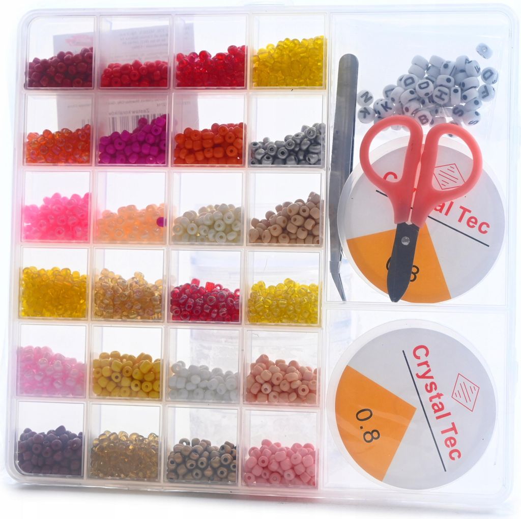 DIY Armband Bastelset - Bunte Perlen & Zubehör im Organizer - Kreatives Geschenk für Mädchen