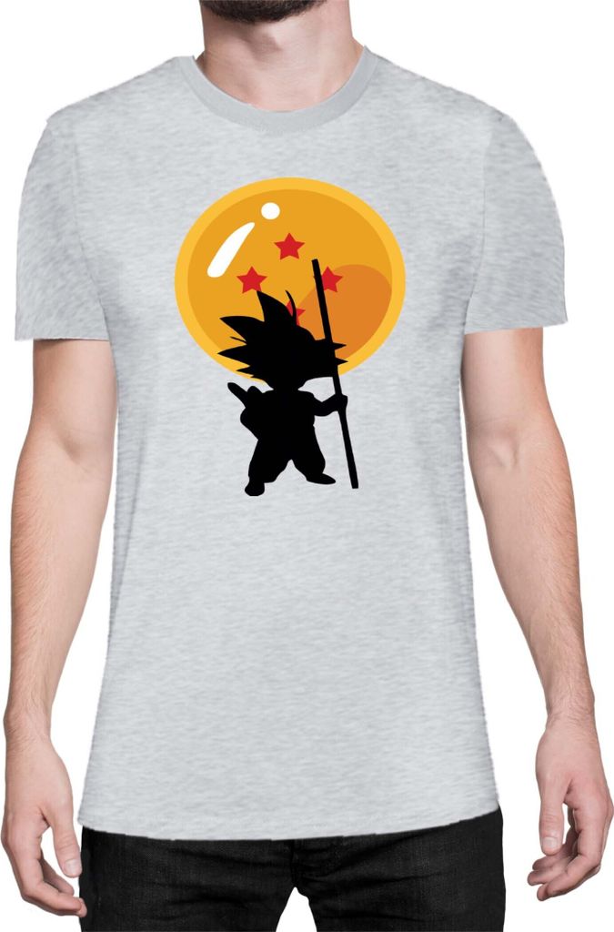 Herren T-Shirt Dragon Anime Manga Ball Z Goku 24, Man 3XL / Grau