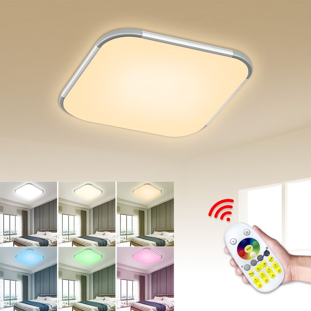 24W LED RGB Deckenlampe Deckenleuchte Schlafzimmer Flurlampe mit Fernbedienung 