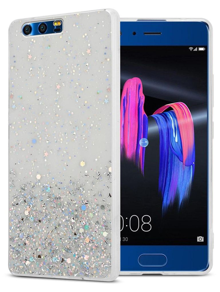 Cadorabo Hülle für Honor 9 Schutz Hülle in Transparent Handyhülle TPU Etui Glitter Cover Case Glitzer