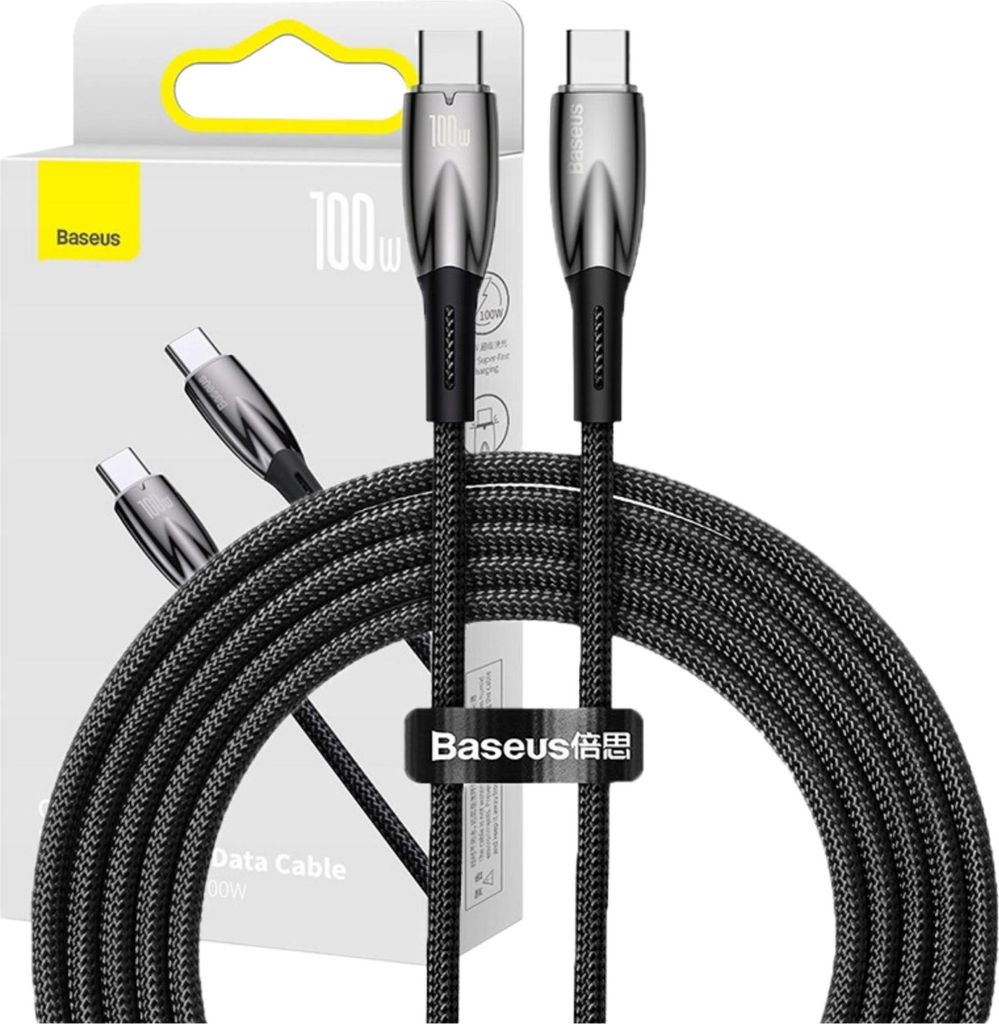 Baseus Glimmer Câble USB 2 m USB C Noir Image du produit 