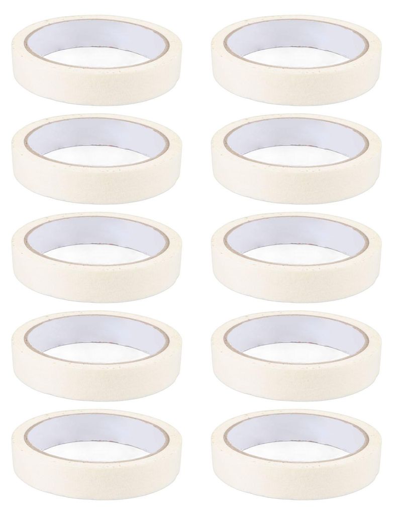 10 Rollen weißes Abdeckband, 1,8 cm breit, leicht abreißbar, stark haftende Farbe zum Bemalen, Basteln, Basteln, Beschriften