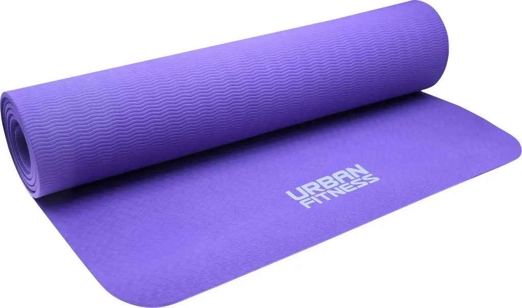 Urban Fitness Tapis de Yoga Violet 6mm en TPE Antidérapant 183x61 cm